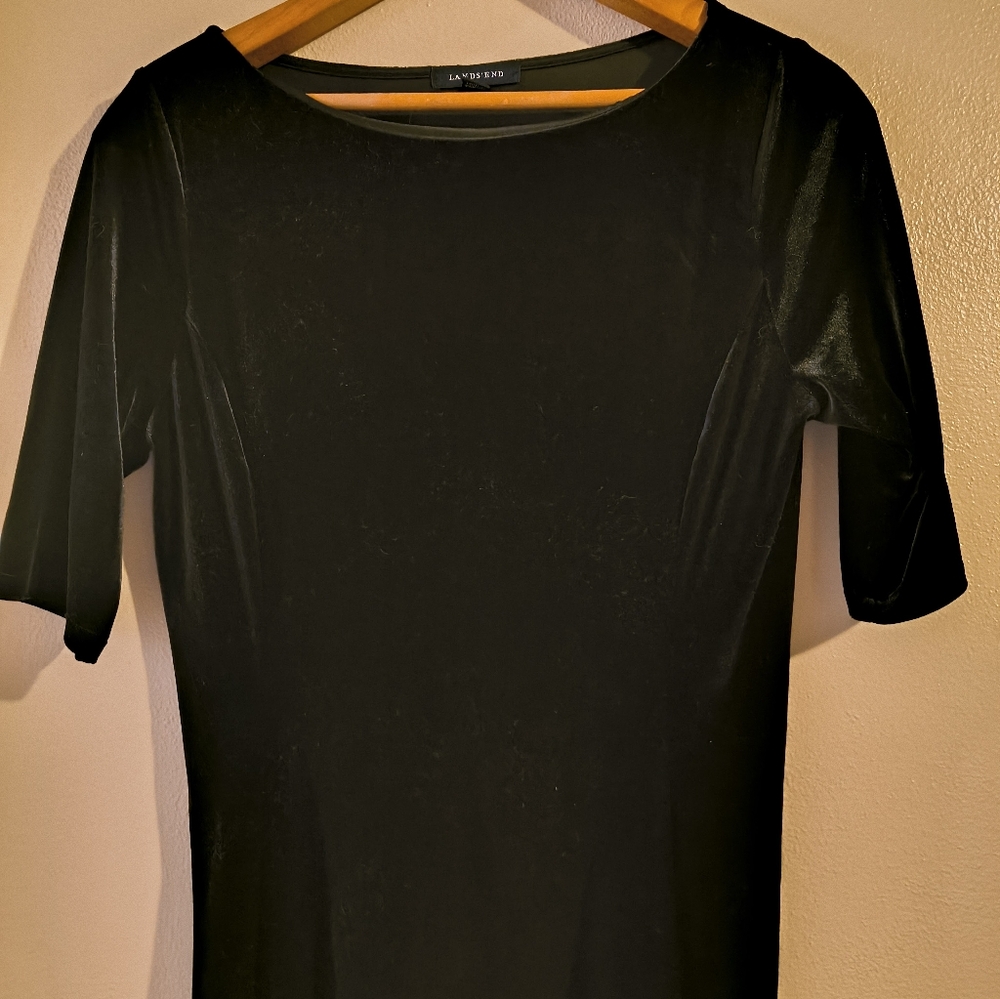🌷 3 for $20 🌷 Vintage 90s black velvet midi dress - Picture 6 of 7
